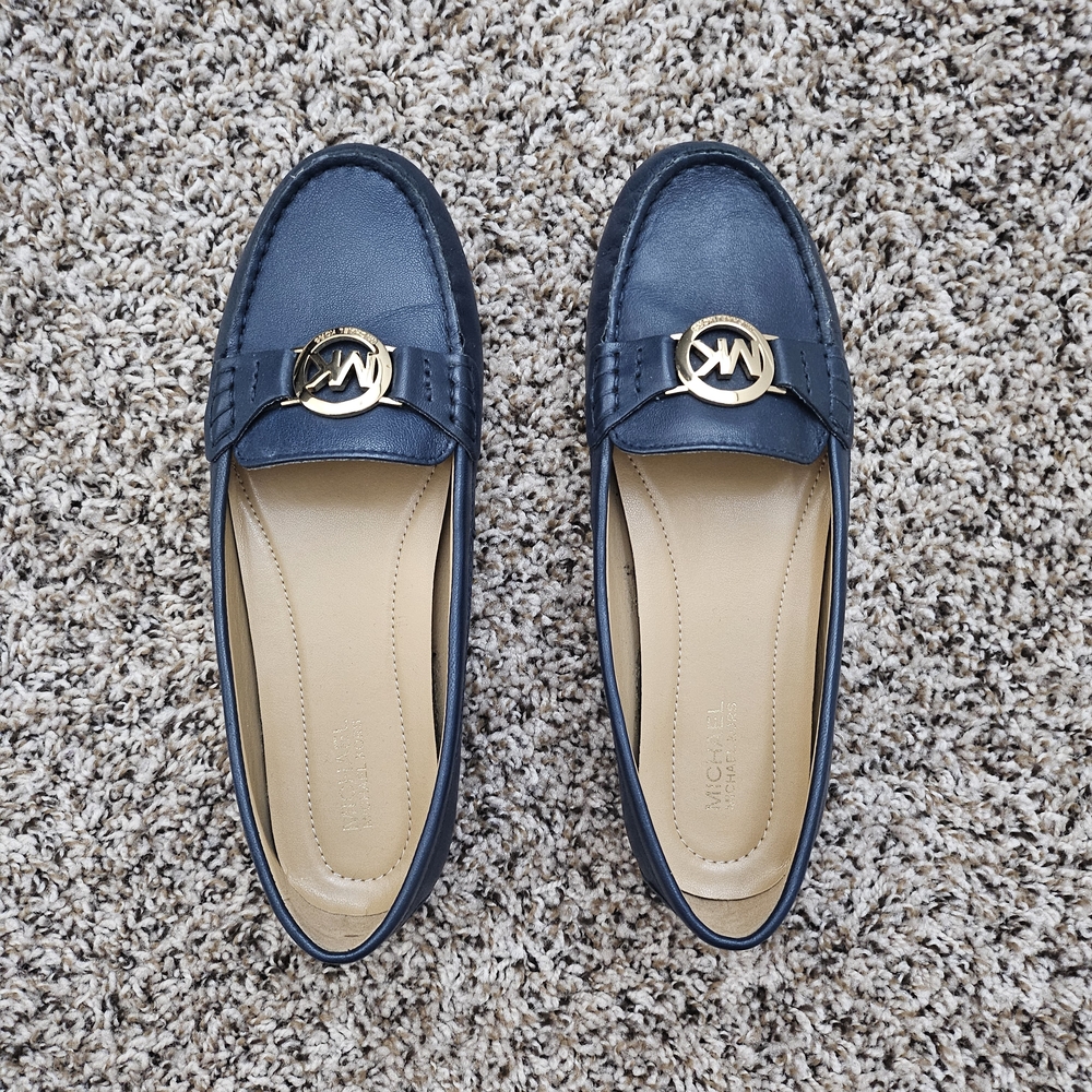 Michael Kors Dark Blue Leather Loafers